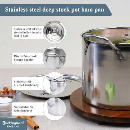 Buckingham Stainless Steel Stock Pot Set of 5 Piece with Lids