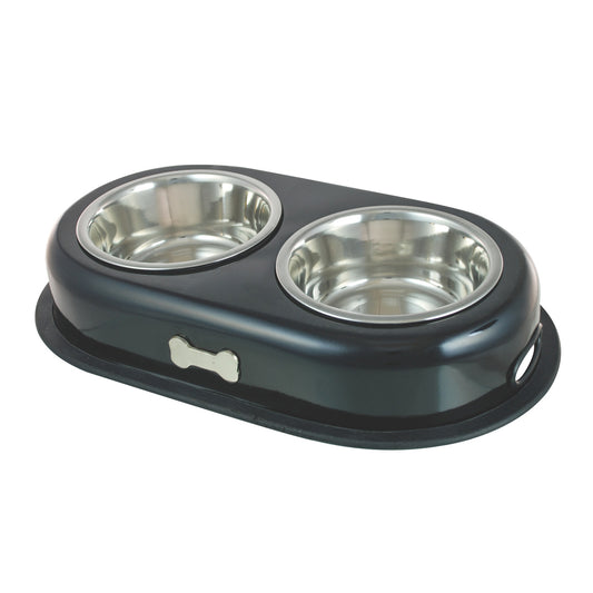 Buckingham Stainless Steel Double Dog Black