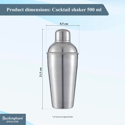 Buckingham Stainless Steel Cocktail Shaker 500 ml