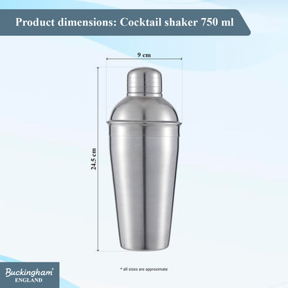 Buckingham Stainless Steel Cocktail Mixer 750 ml