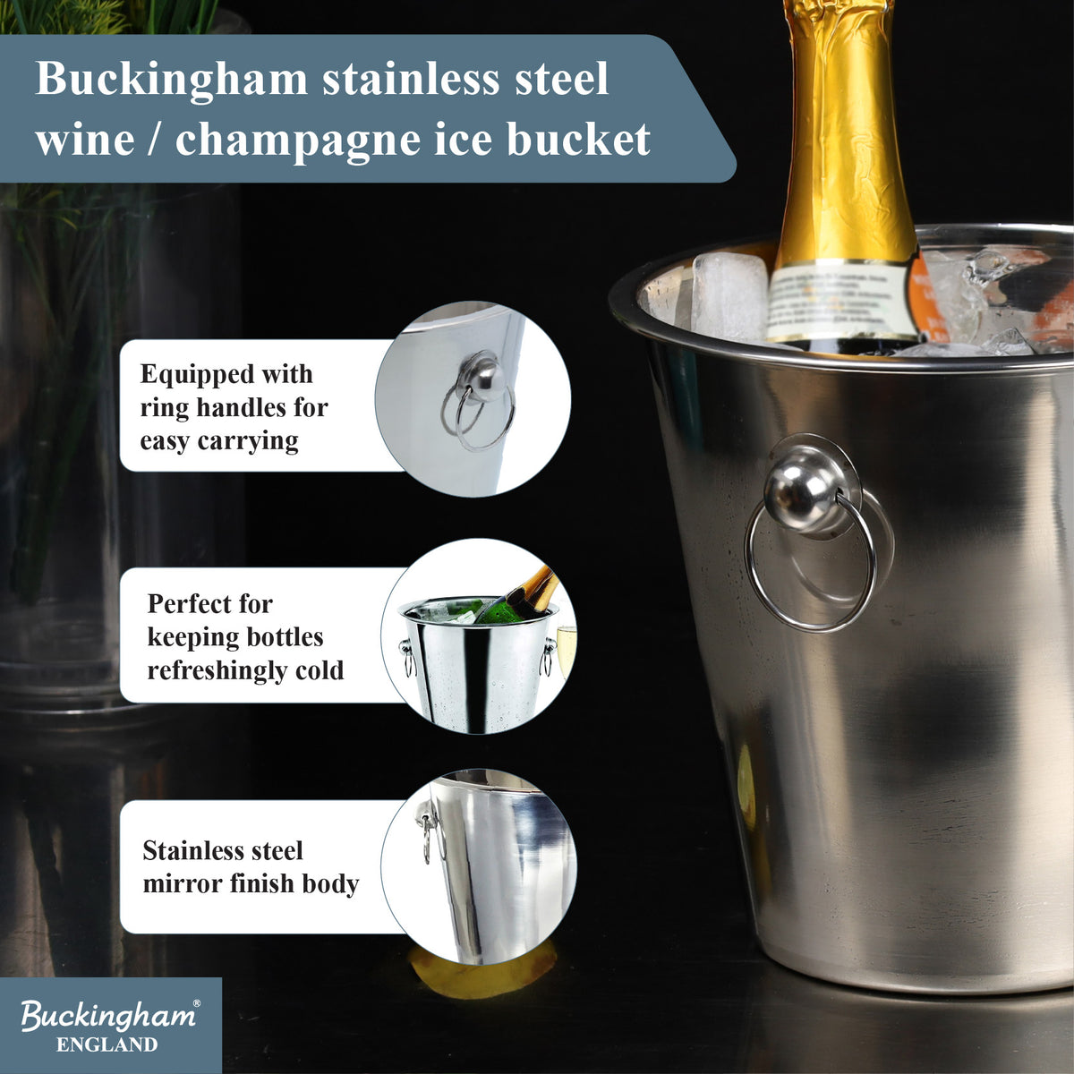 Buckingham Stainless Steel Wine Bottle Cooler 4.8 L