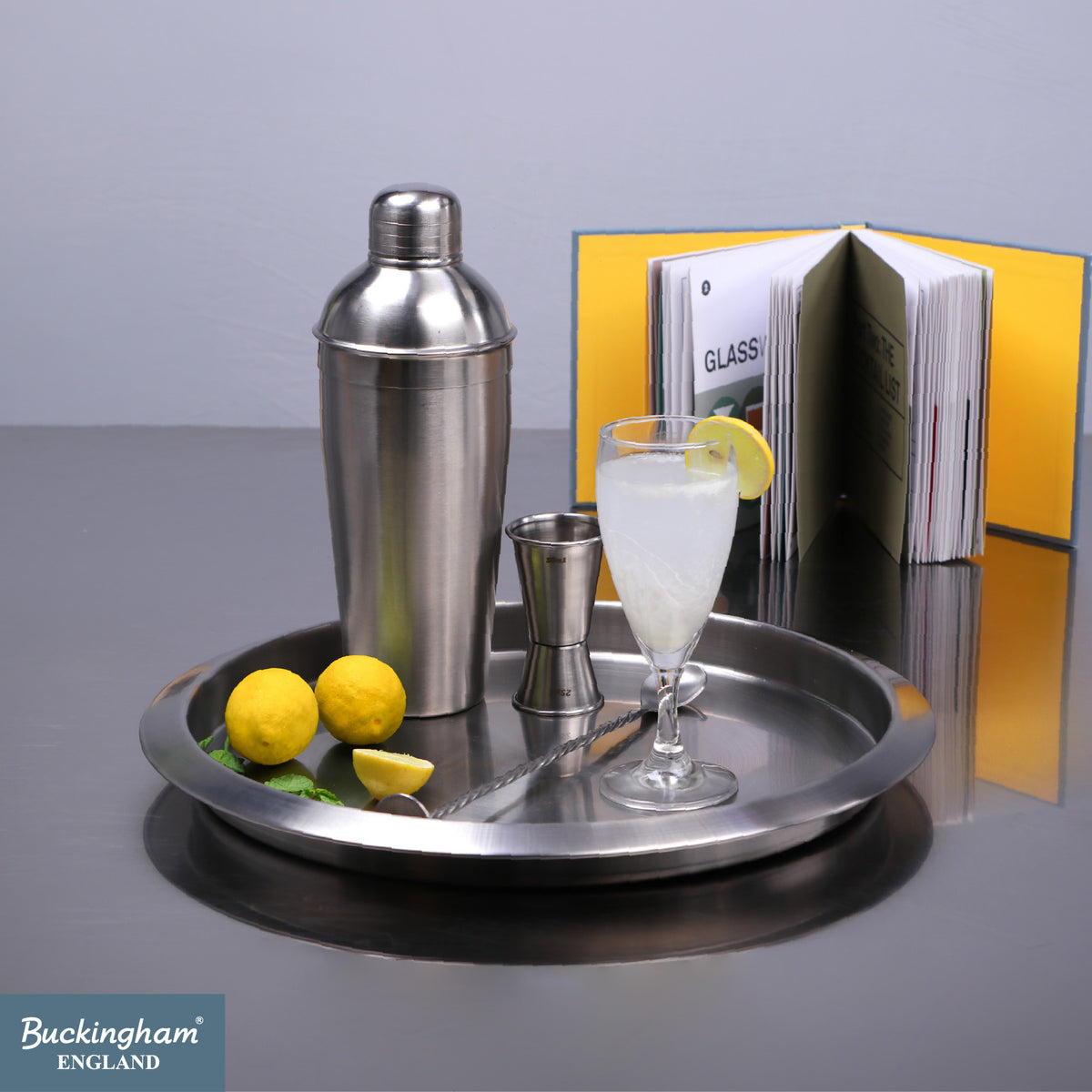 Buckingham Stainless Steel Round Bar Tray 35 cm