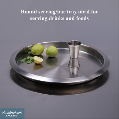 Buckingham Stainless Steel Round Bar Tray 35 cm