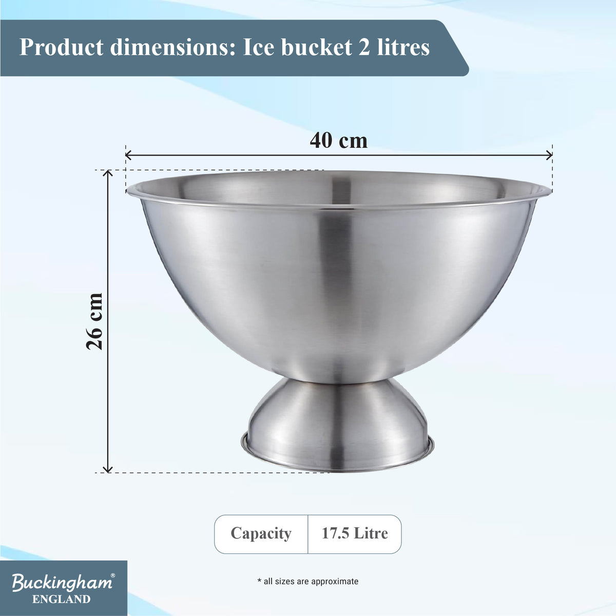Buckingham Stainless Steel Punch Bow 17.5 L 40 cm