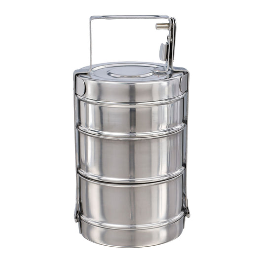 Buckingham Premium Stainless Steel 3-Tier Bombay Tiffin Box 14 cm.