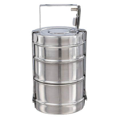 Buckingham Premium Stainless Steel 3-Tier Bombay Tiffin Box 14 cm.