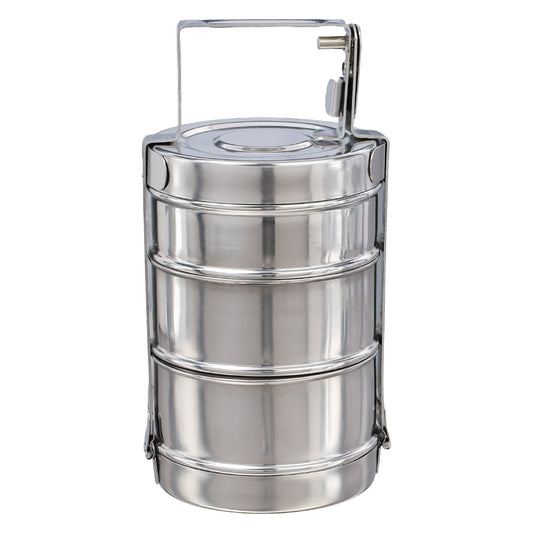 Buckingham Premium Stainless Steel 3-Tier Bombay Tiffin Box 14 cm.