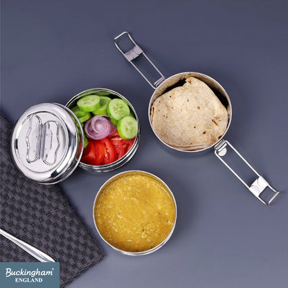 Buckingham Premium Stainless Steel 3-Tier Premium Tiffin Box 14 cm.