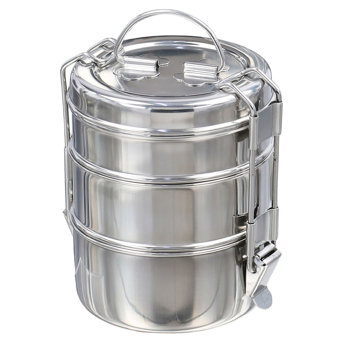 Buckingham Premium Stainless Steel Tiffin Box with Secure Locks & Carry Handle
