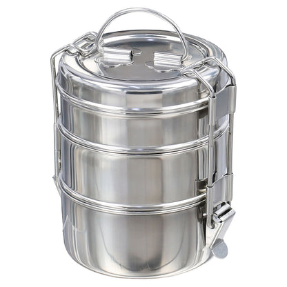Buckingham Premium Stainless Steel Tiffin Box with Secure Locks & Carry Handle