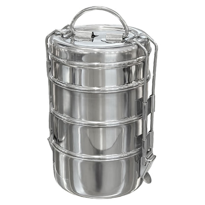 Buckingham Premium Stainless Steel Tiffin Box with Secure Locks & Carry Handle