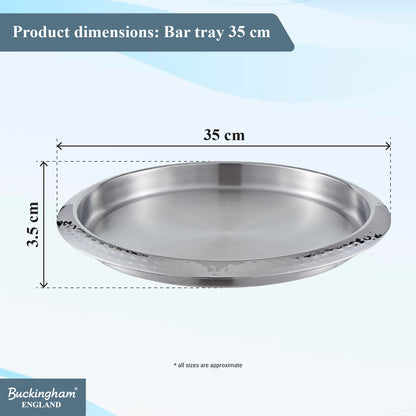 Buckingham Stainless Steel Round Bar Tray 35 cm