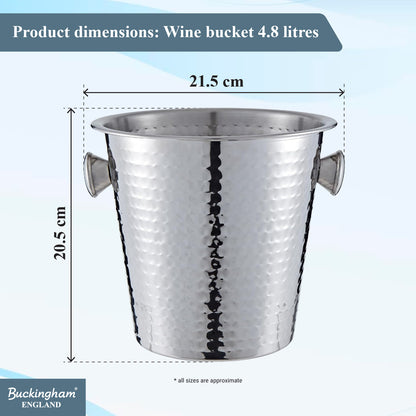 Buckingham Stainless Steel Champagne Bucket 4.8 L / 21.5 cm