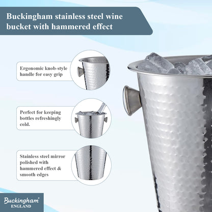 Buckingham Stainless Steel Champagne Bucket 4.8 L / 21.5 cm