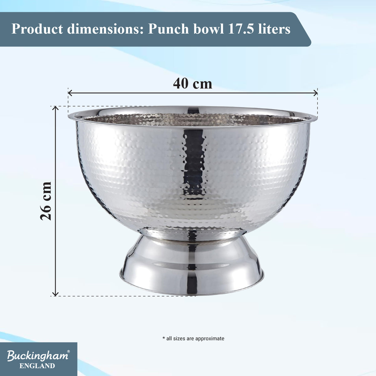 Buckingham Stainless Steel Punch Bow 17.5 L 40 cm