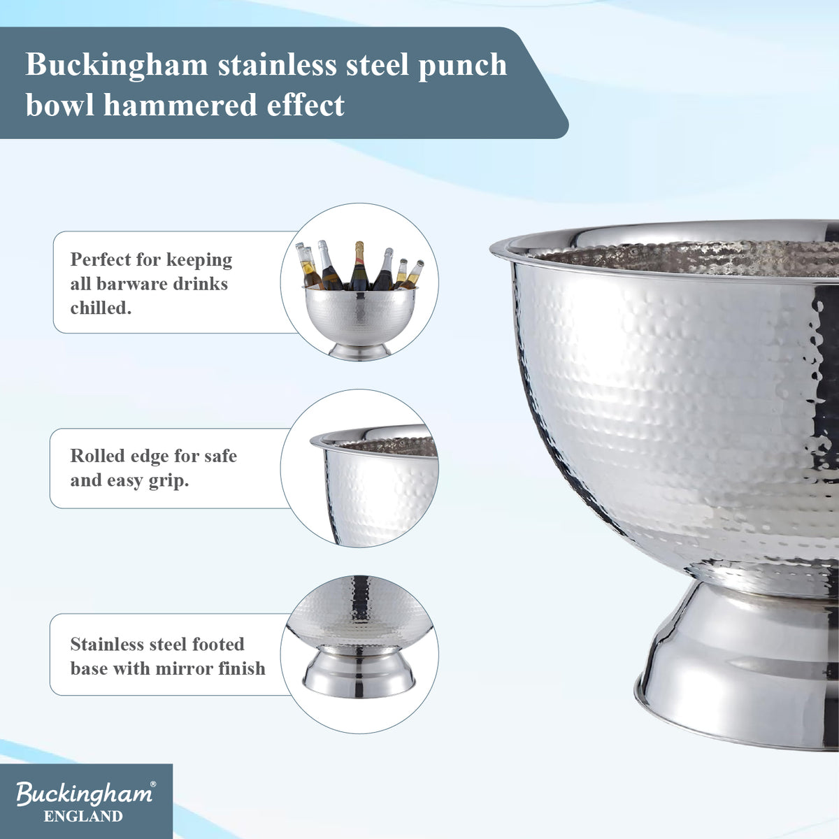 Buckingham Stainless Steel Punch Bow 17.5 L 40 cm
