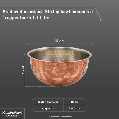 Buckingham Stainless Steel Copper Mixing Bowl for Baking