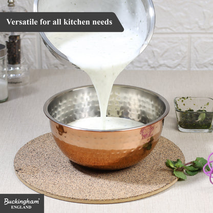 Buckingham Stainless Steel Copper Mixing Bowl for Baking