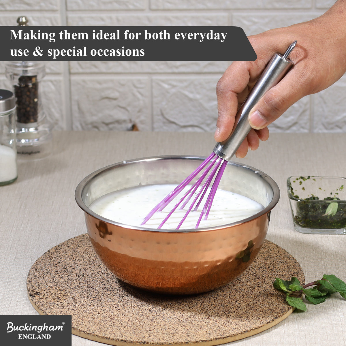 Buckingham Stainless Steel Copper Mixing Bowl for Baking