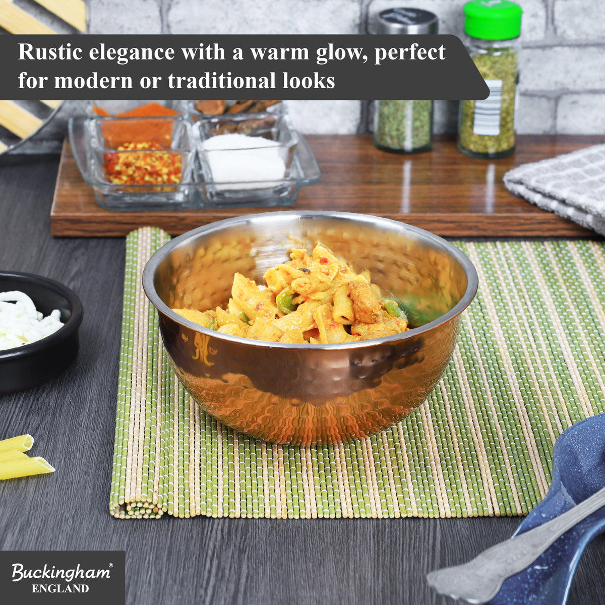Buckingham Stainless Steel Copper Mixing Bowl for Baking