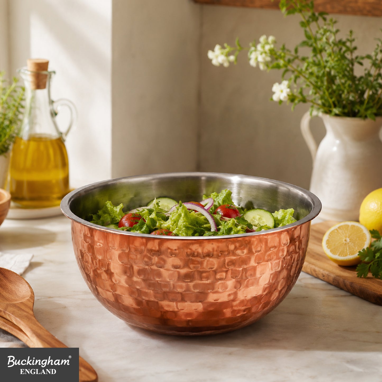 Buckingham Stainless Steel Copper Mixing Bowl for Baking