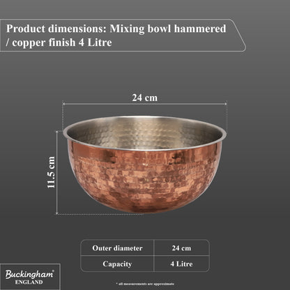 Buckingham Stainless Steel Copper Mixing Bowl for Baking