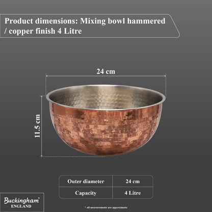 Buckingham Stainless Steel Copper Mixing Bowl for Baking
