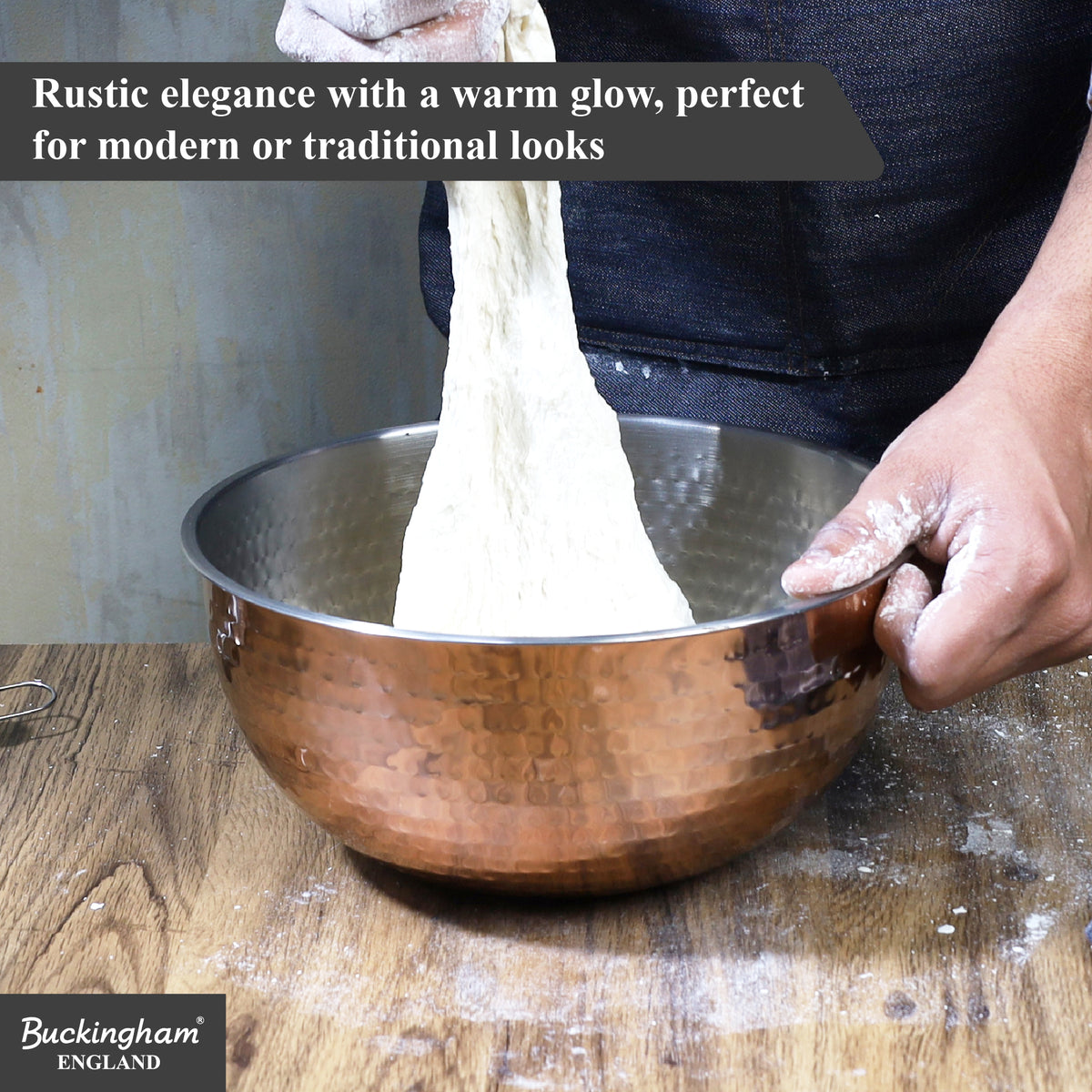 Buckingham Stainless Steel Copper Mixing Bowl for Baking