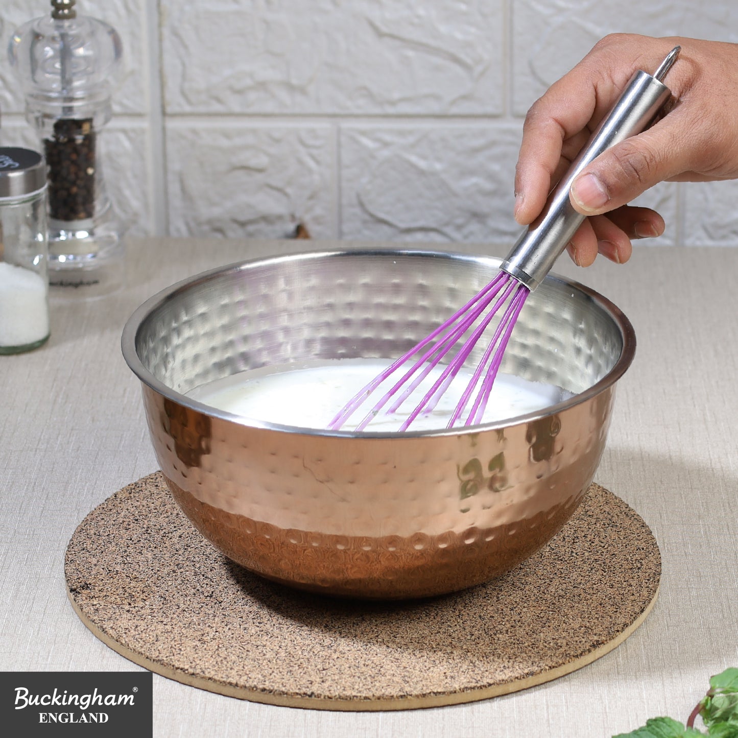 Buckingham Stainless Steel Copper Mixing Bowl for Baking