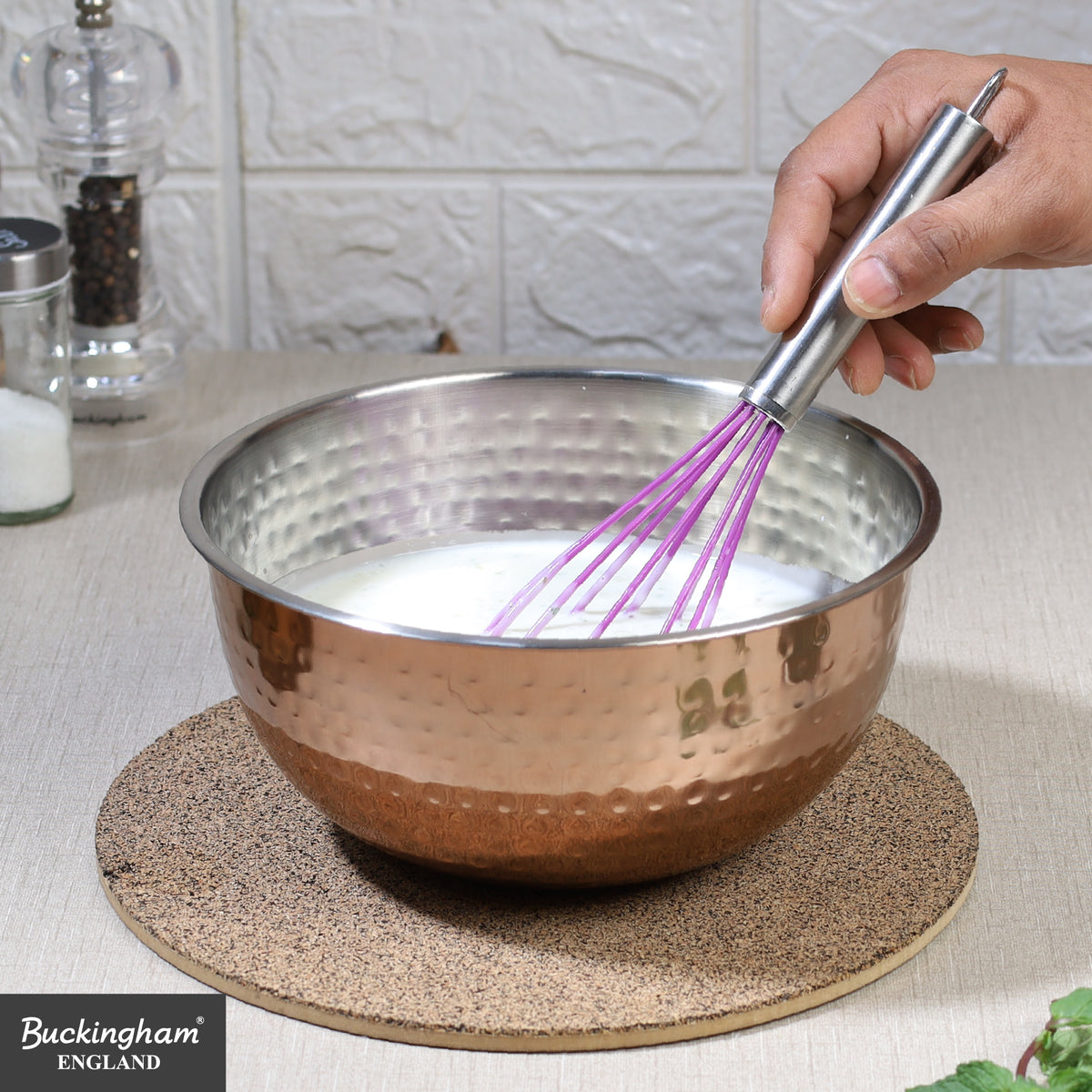 Buckingham Stainless Steel Copper Mixing Bowl for Baking