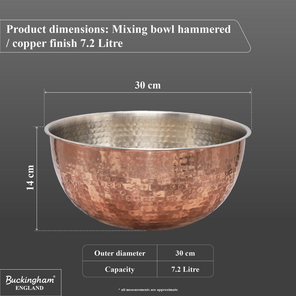Buckingham Stainless Steel Copper Mixing Bowl for Baking