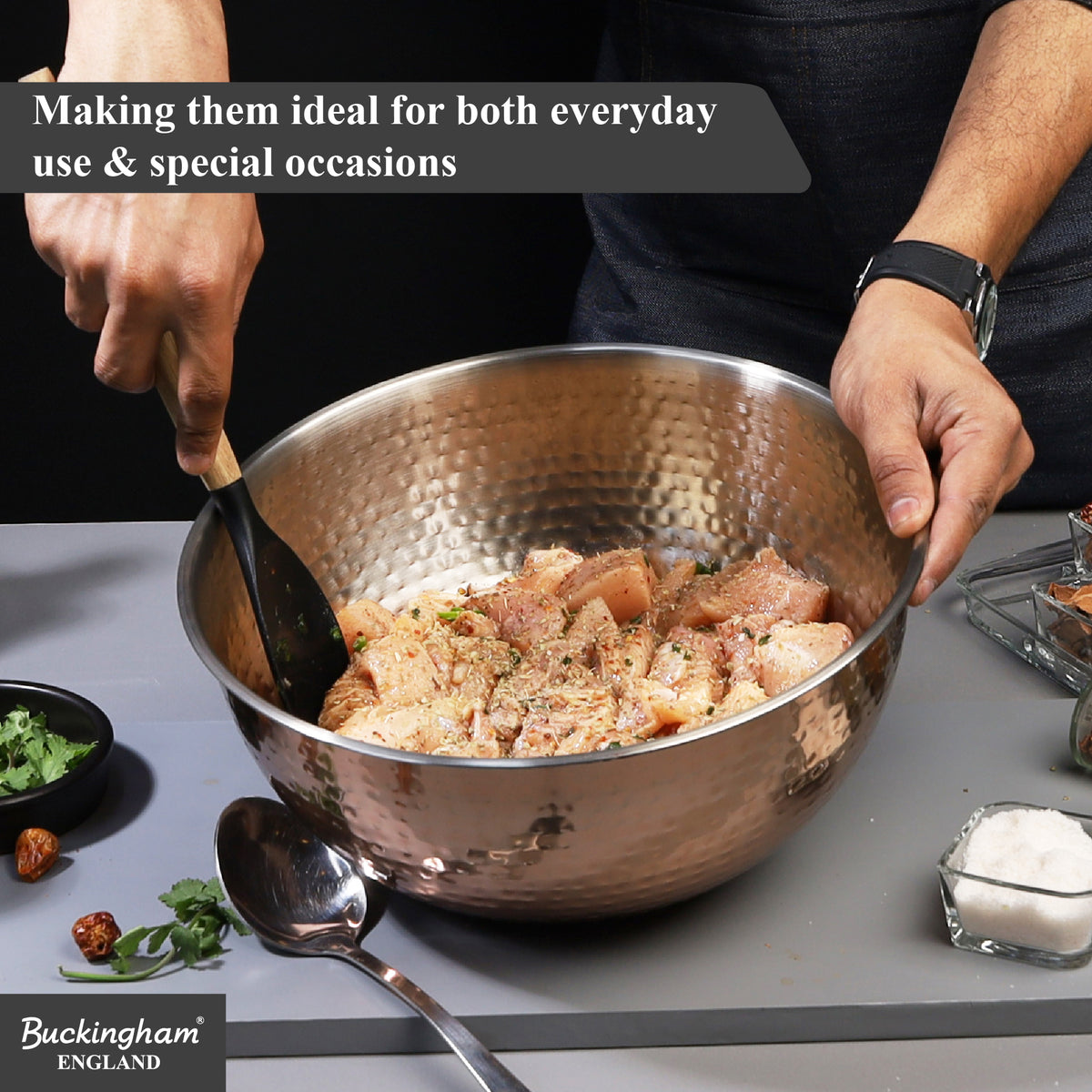 Buckingham Stainless Steel Copper Mixing Bowl for Baking