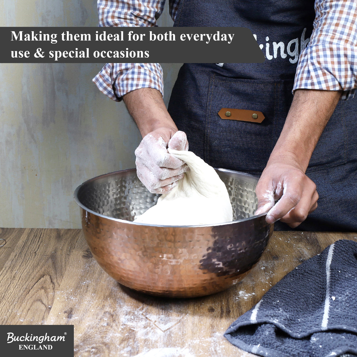 Buckingham Stainless Steel Copper Mixing Bowl for Baking