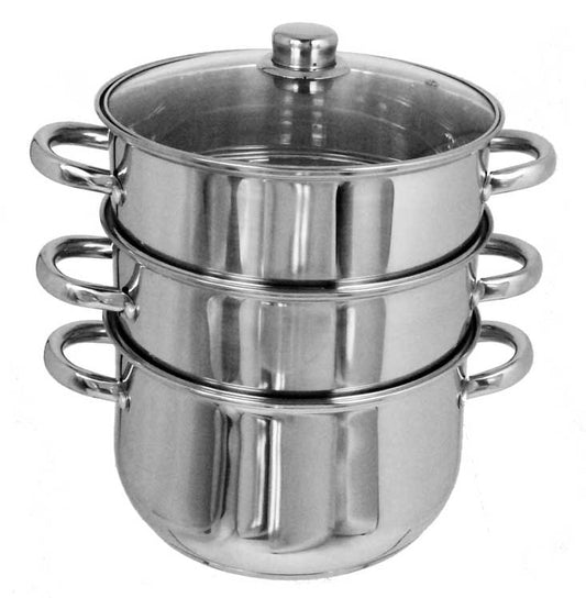 Buckingham Premium  Induction Stainless Steel Three Tier Steamer Set  24 cm