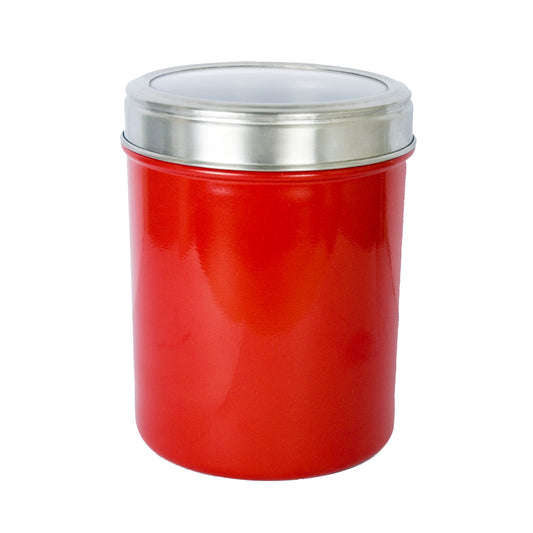 Buckingham Stainless Steel Set Storage Canister with Acrylic Lid 13 cm Red