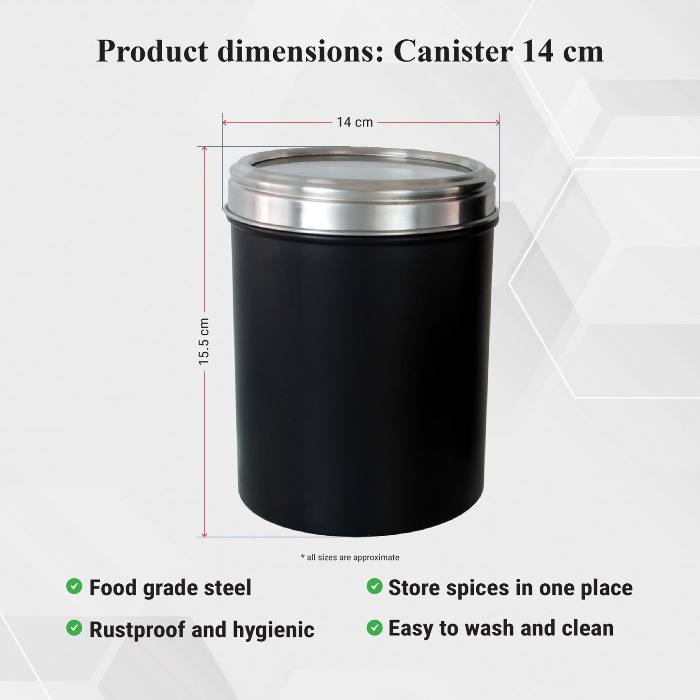 Buckingham Stainless Steel Airtight Storage Jar