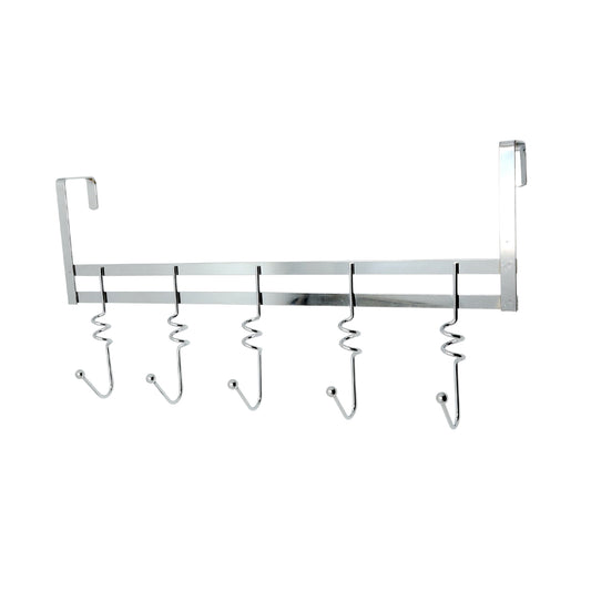 Buckingham Premium Quality Over The Door 5 Hook Hanger-Chrome.