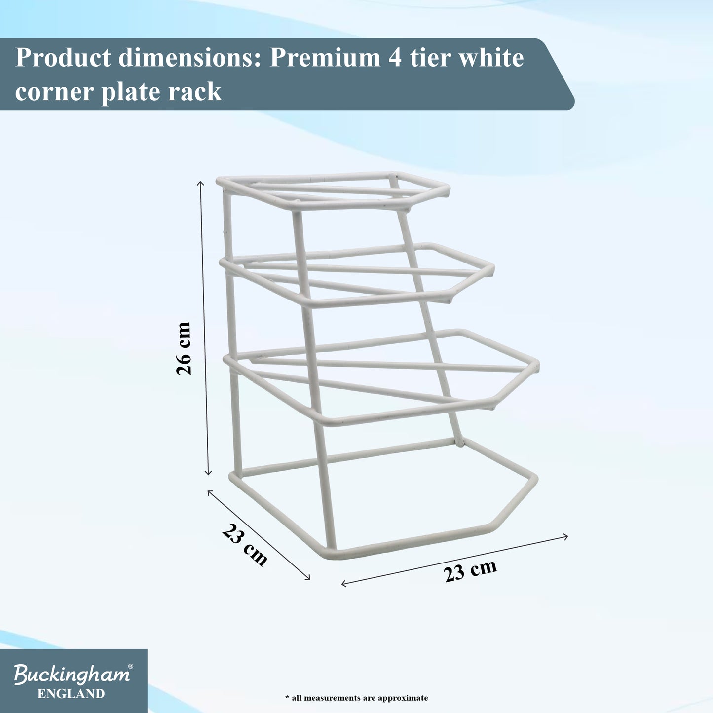 Buckingham 4 Tier Racking Plate Organiser