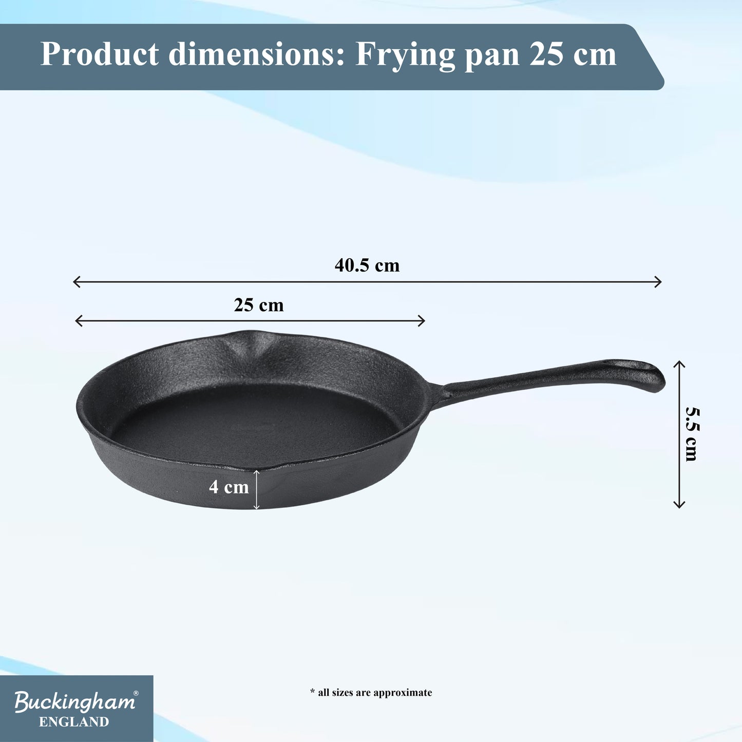 Buckingham Pre-Seasoned Cast Iron Frying Pan