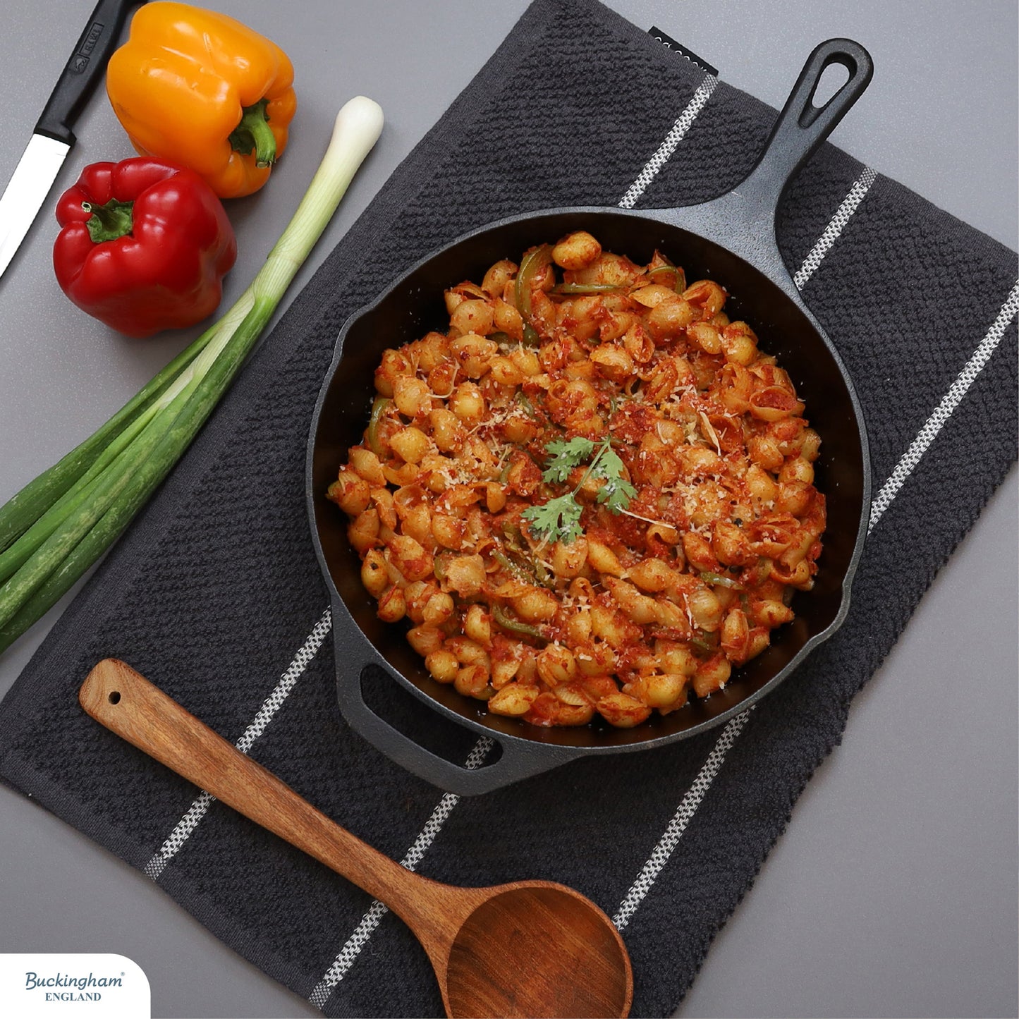 Buckingham Pre-Seasoned Cast Iron Frying Skillet Pan.