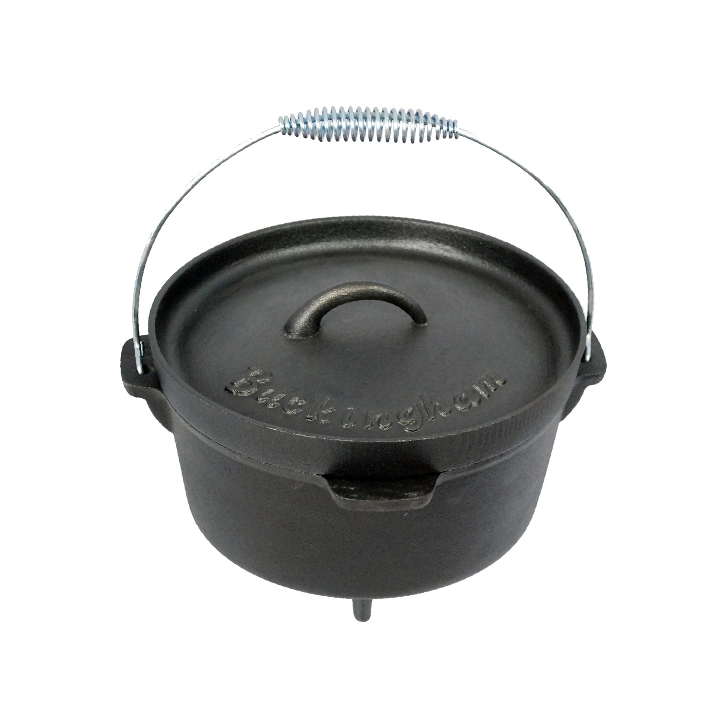 Buckingham Pre-Seasoned Cast-Iron Camp Dutch Oven 4 Litre, Black.