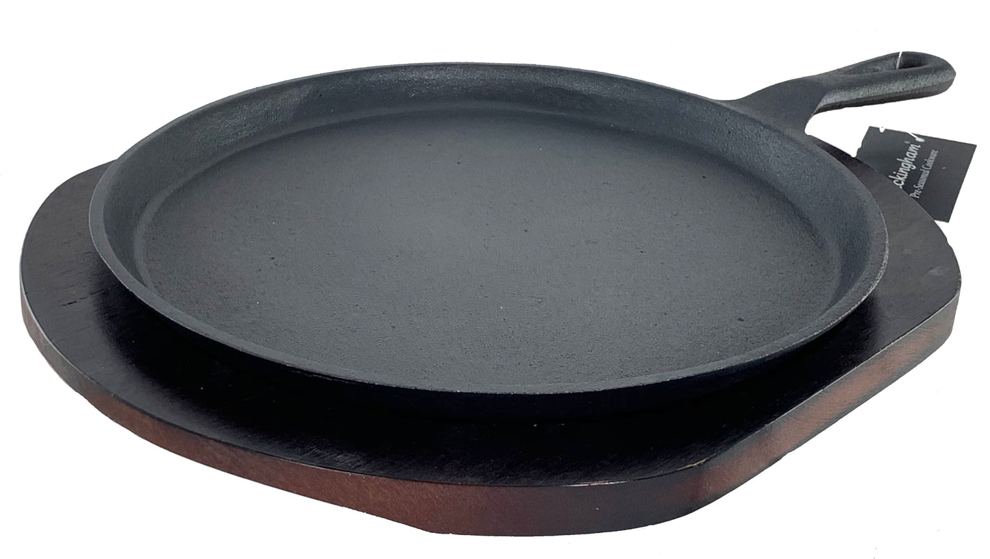 Buckingham Pre-Seasoned Cast Iron Crepe pan / Griddle ,  27 cm  with Wooden Stand