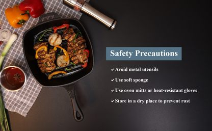 Buckingham Pre-Seasoned Cast Iron Grill Pan 26 cm