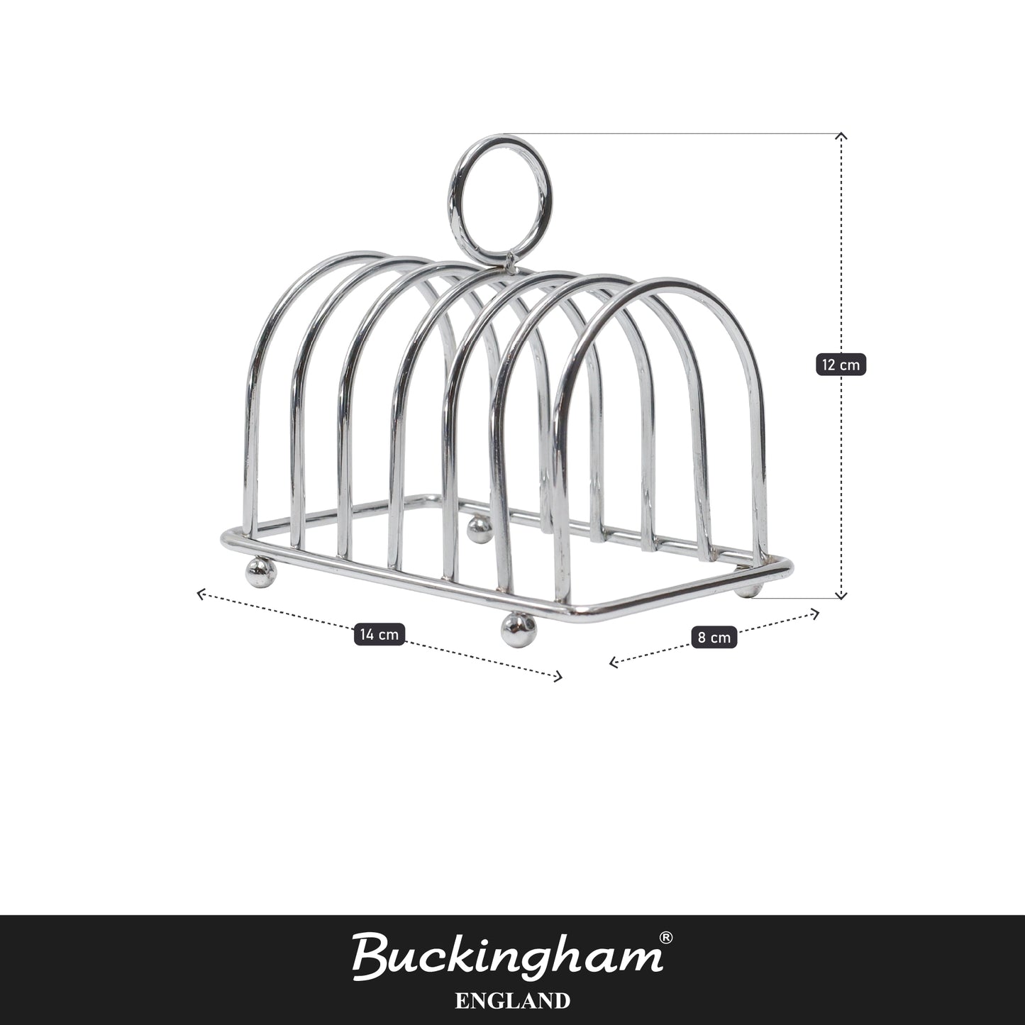 Buckingham Six Slice Toast Rack Chrome Plated
