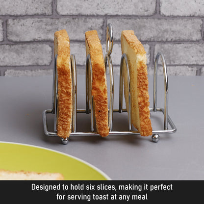 Buckingham Six Slice Toast Rack Chrome Plated