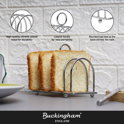 Buckingham Six Slice Toast Rack Chrome Plated
