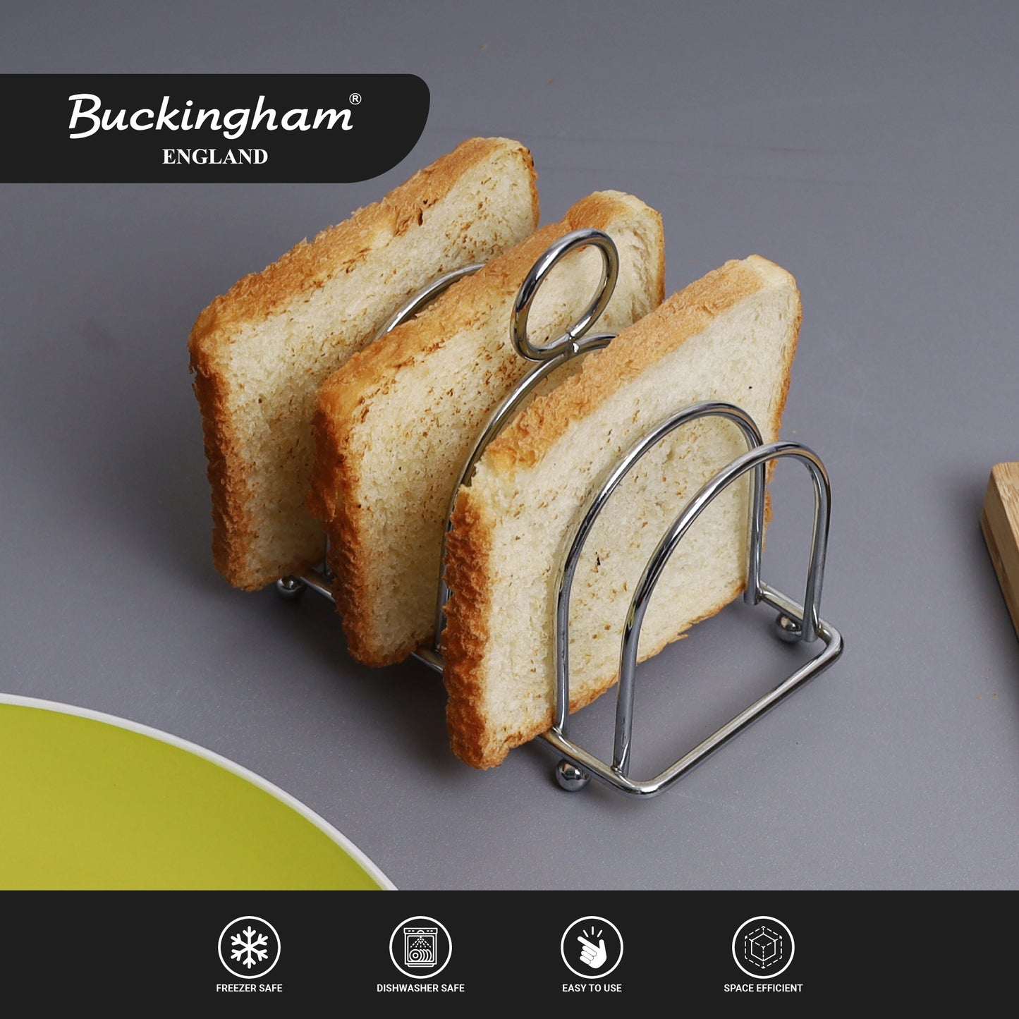 Buckingham Six Slice Toast Rack Chrome Plated