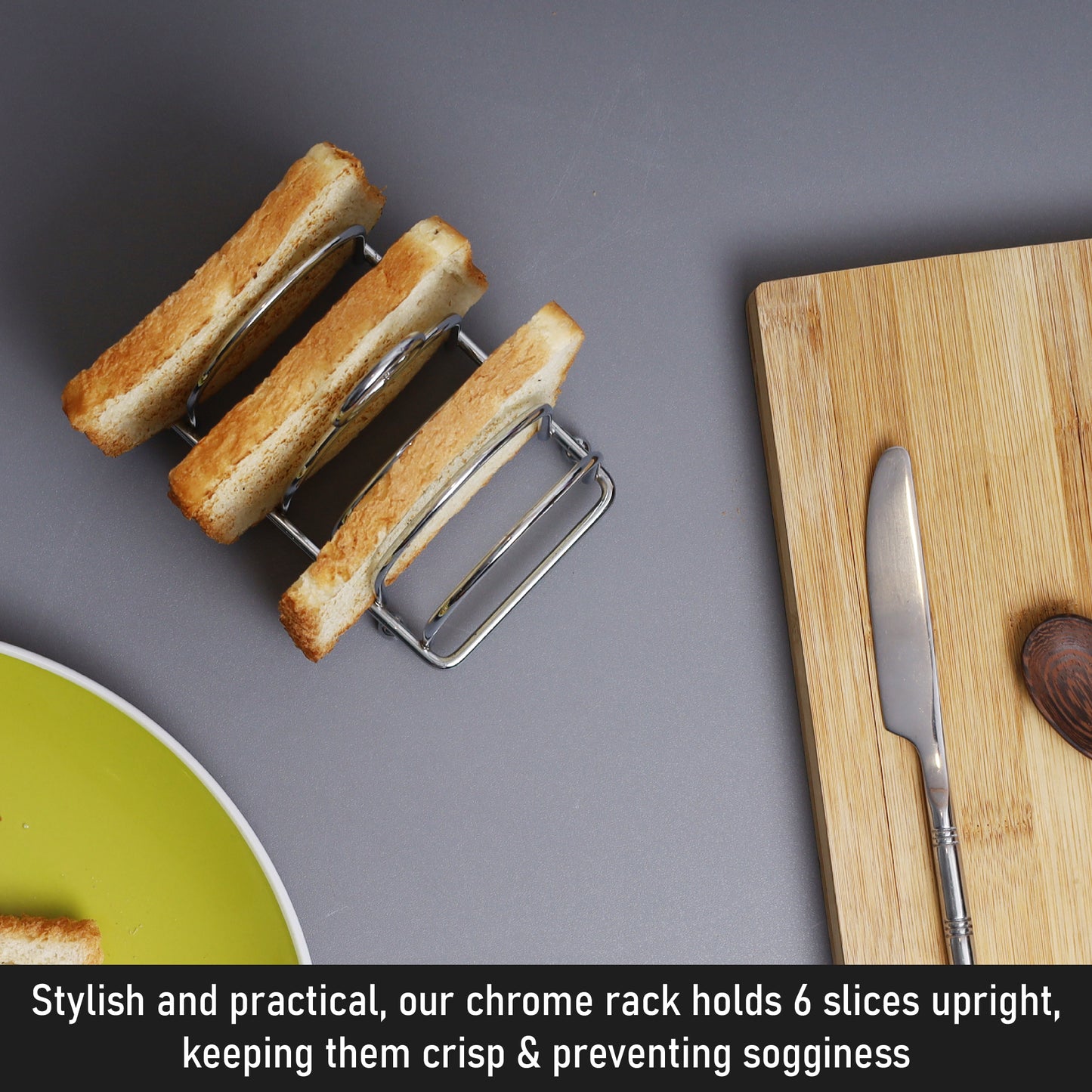 Buckingham Six Slice Toast Rack Chrome Plated