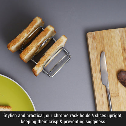 Buckingham Six Slice Toast Rack Chrome Plated