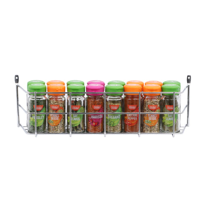 Buckingham 1 Tier Spice Jar Organiser Chrome Rack Wall